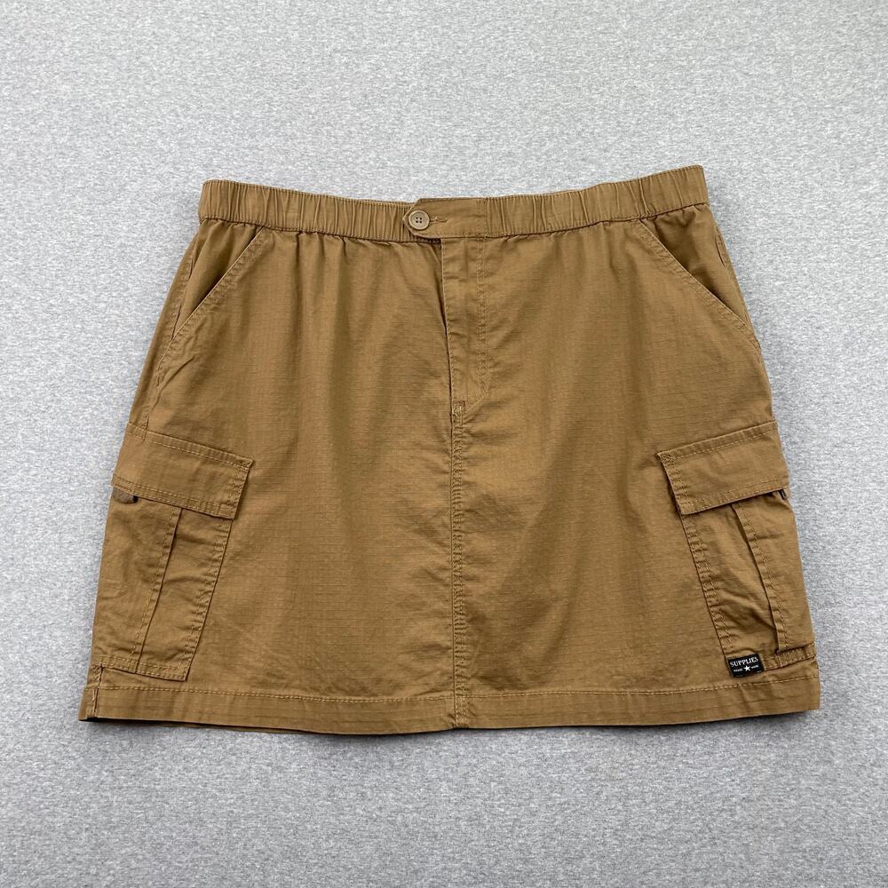 Supplies by UNIONBAY Womens Cargo Skirt Size 16 / 33W Brown Tan Stretch Ripstop